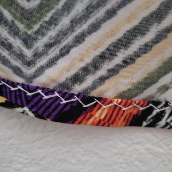 Chicos Womens V-Neck Sleeveless Geometric Print Stretch Midi Dress Size L - Picture 9 of 10